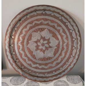 Copper and Silver Decorative Plate